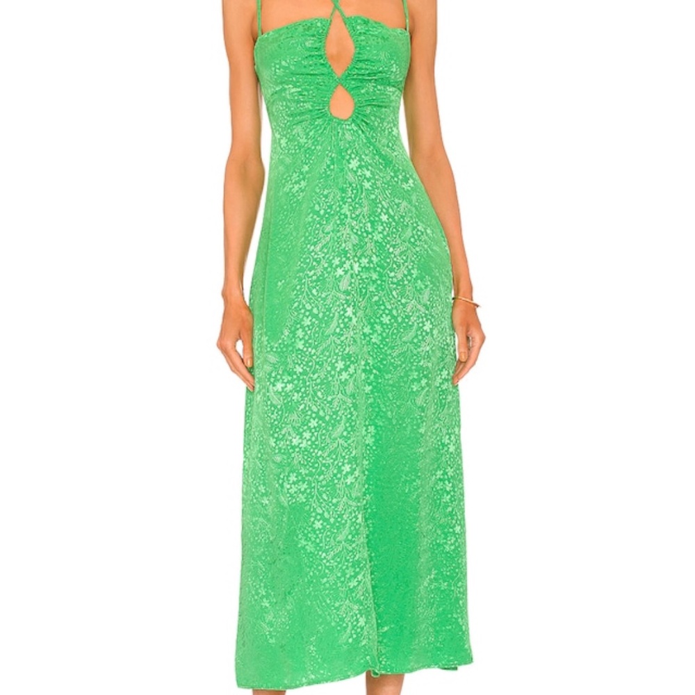 Never worn! Green floral midi dress